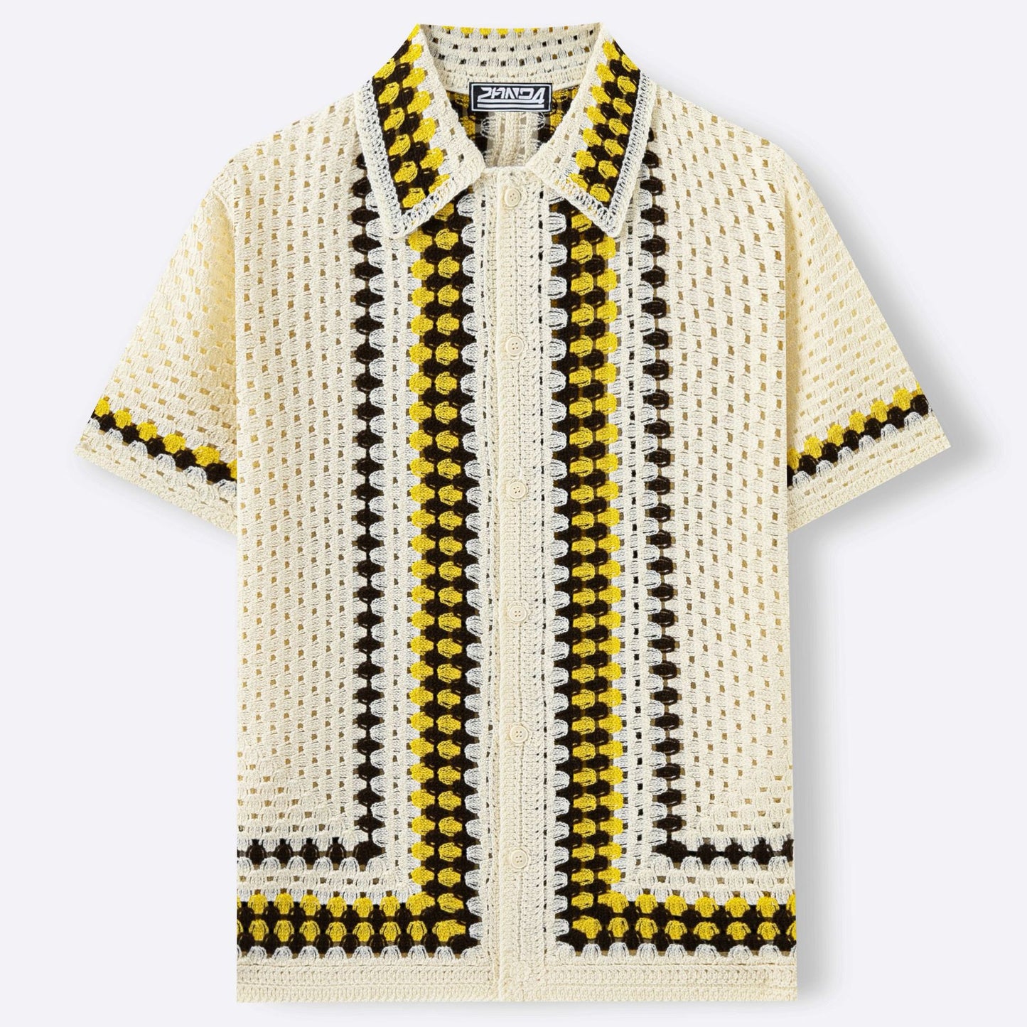 Men's Open-Back Hollow-Out Striped Knit Sweater