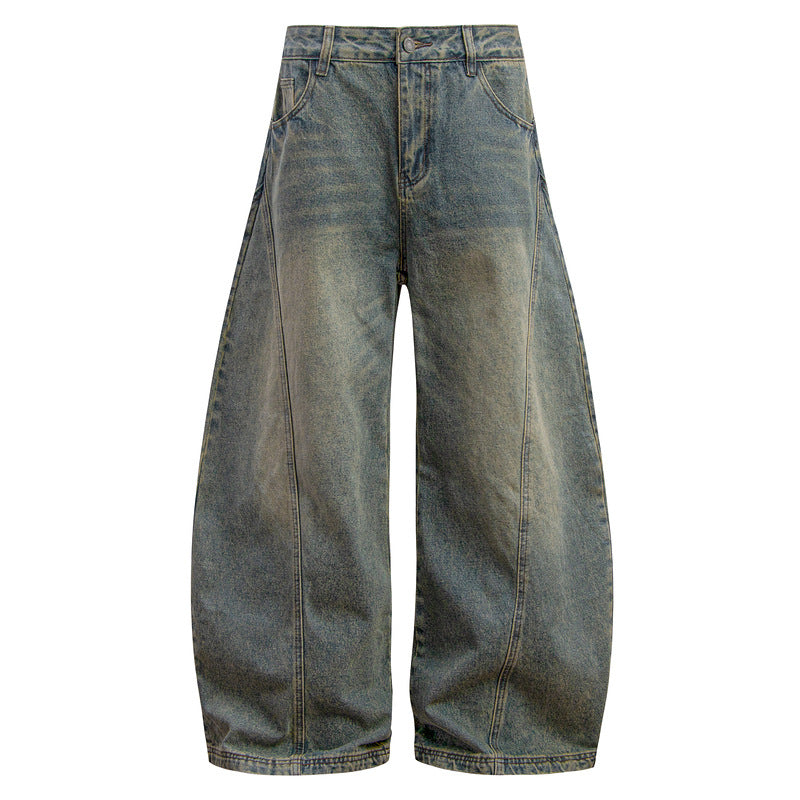 American-Style Vintage Washed & Distressed Bootcut Jeans – Unisex