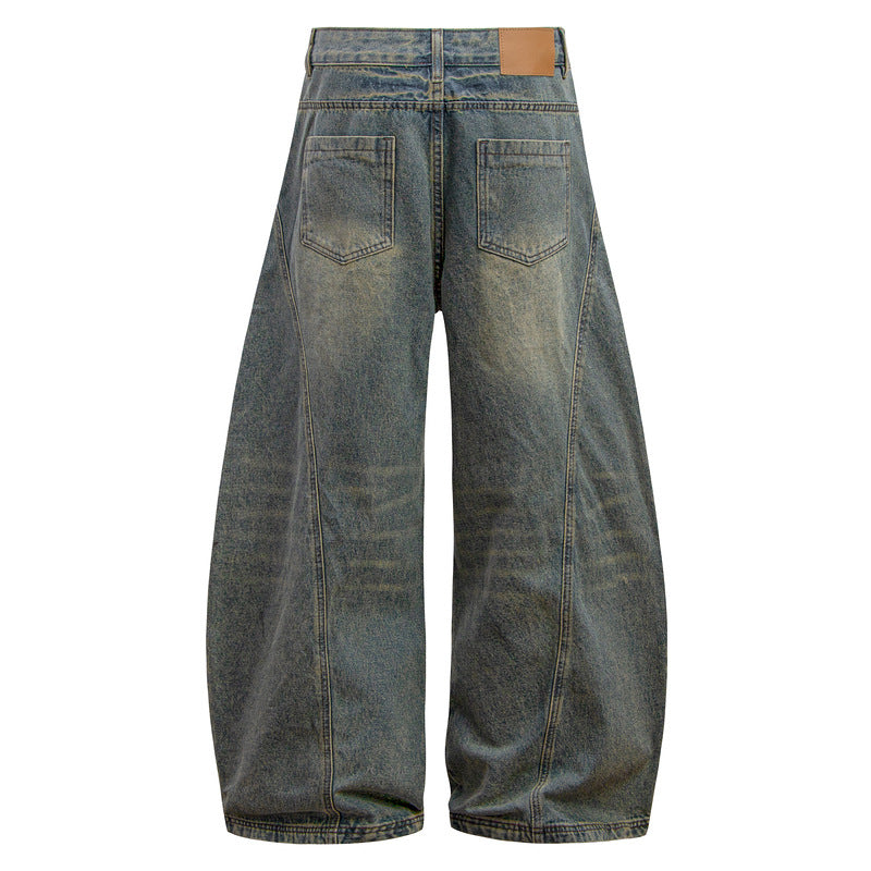 American-Style Vintage Washed & Distressed Bootcut Jeans – Unisex