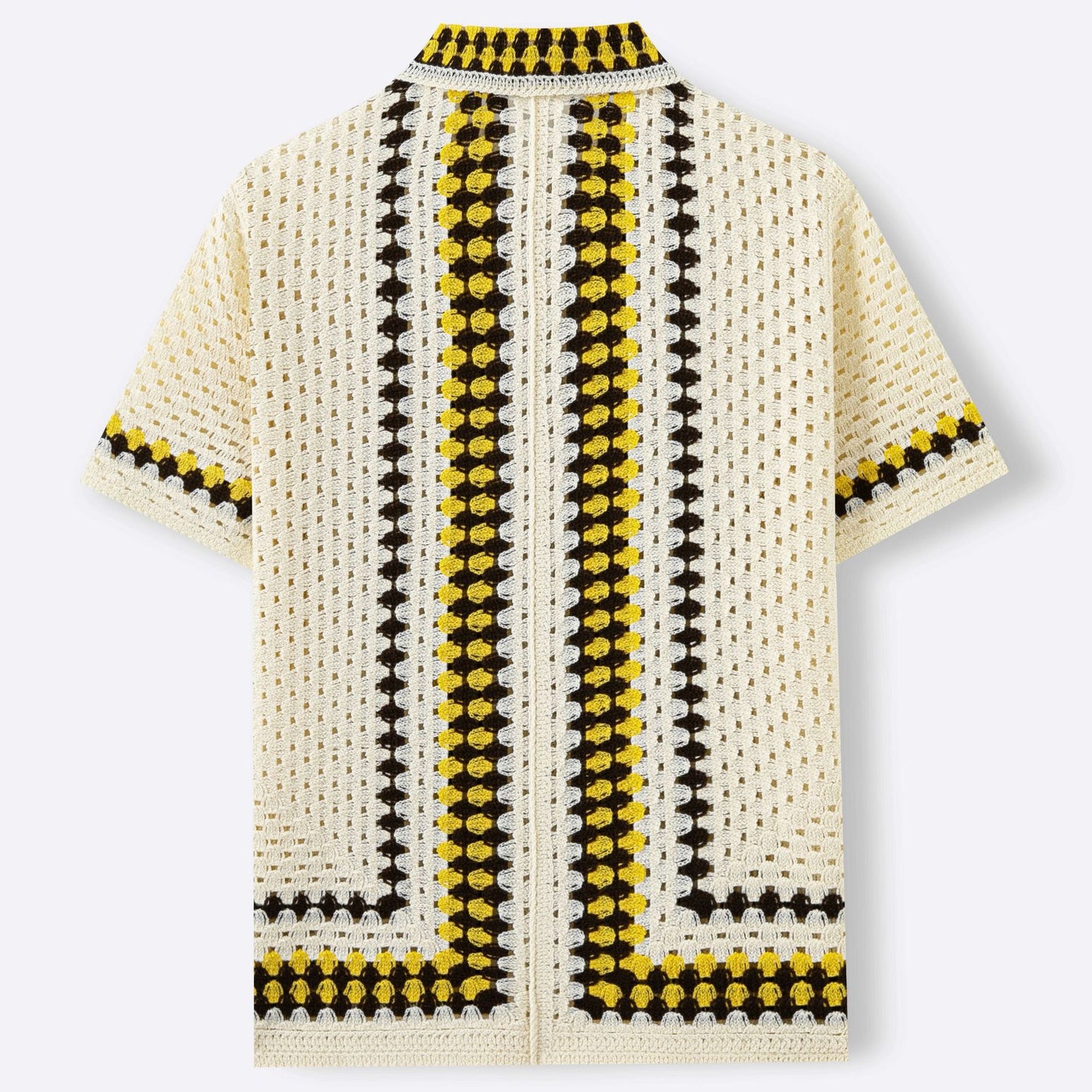 Men's Open-Back Hollow-Out Striped Knit Sweater