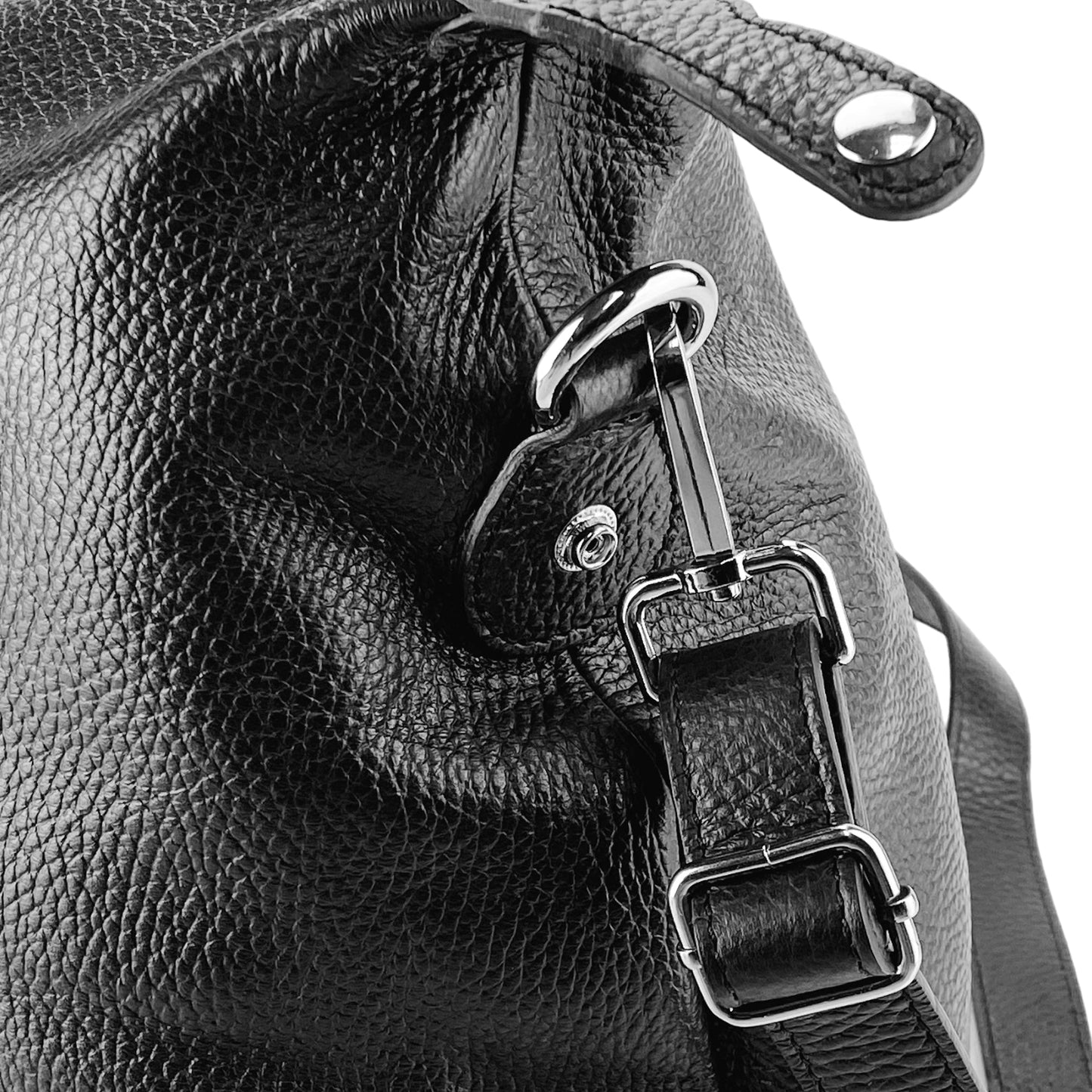 RB1029A | Genuine Leather Travel Duffle Bag Made in Italy with Shoulder Strap