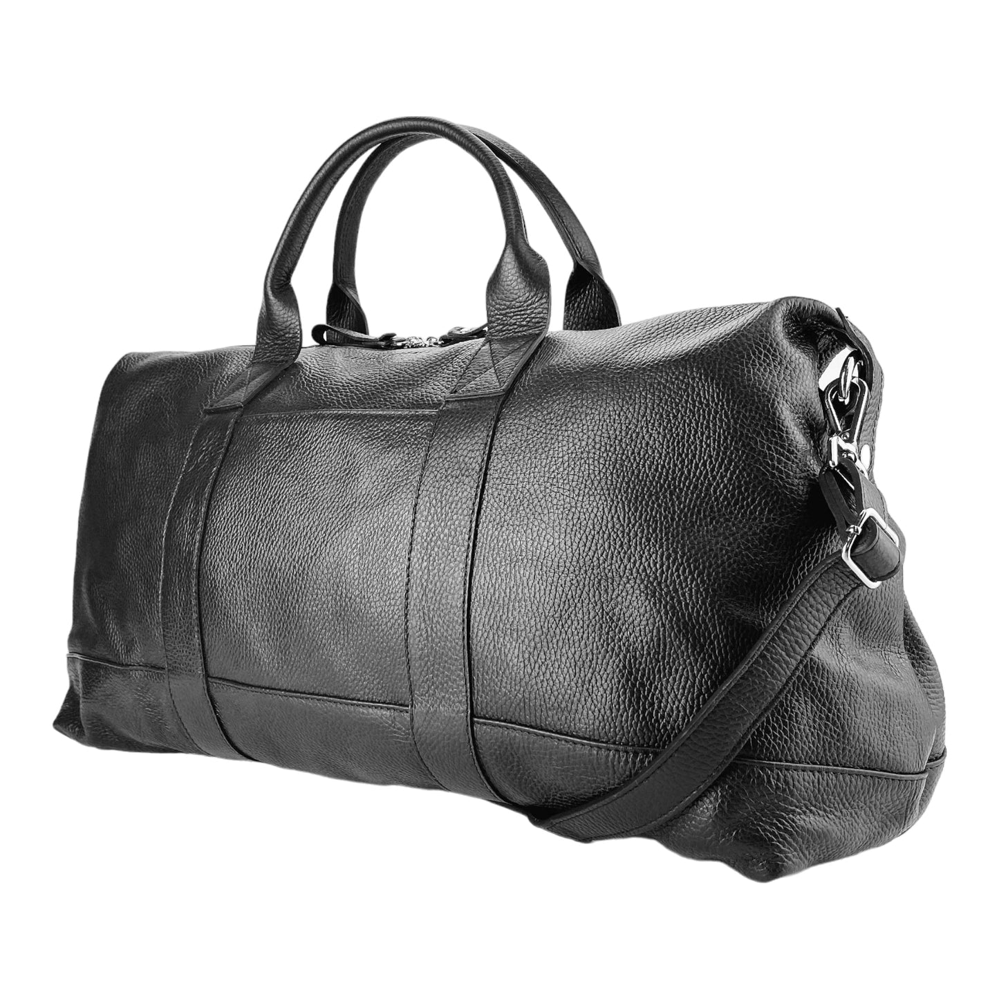 RB1029A | Genuine Leather Travel Duffle Bag Made in Italy with Shoulder Strap