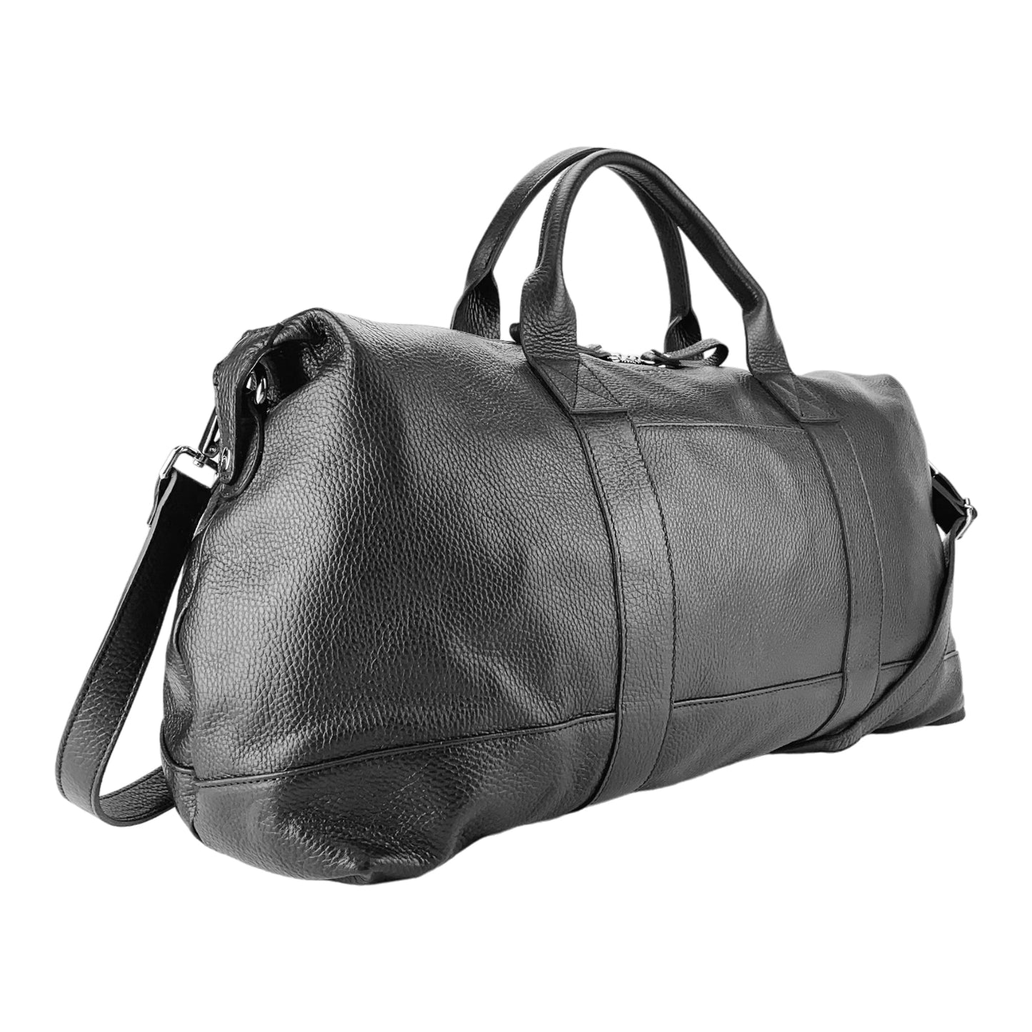 RB1029A | Genuine Leather Travel Duffle Bag Made in Italy with Shoulder Strap