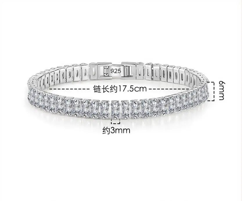 MEEKCAT Armband mit Zirkonia-Anhänger aus 925er Sterlingsilber für Damen