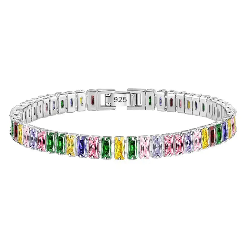 MEEKCAT Armband mit Zirkonia-Anhänger aus 925er Sterlingsilber für Damen