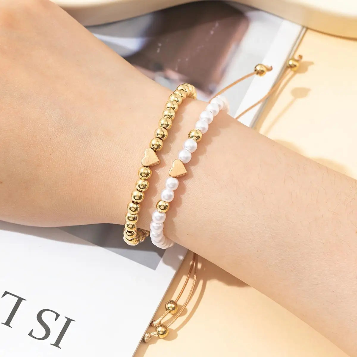 Piece Adjustable Beaded Fashion Bracelet Set