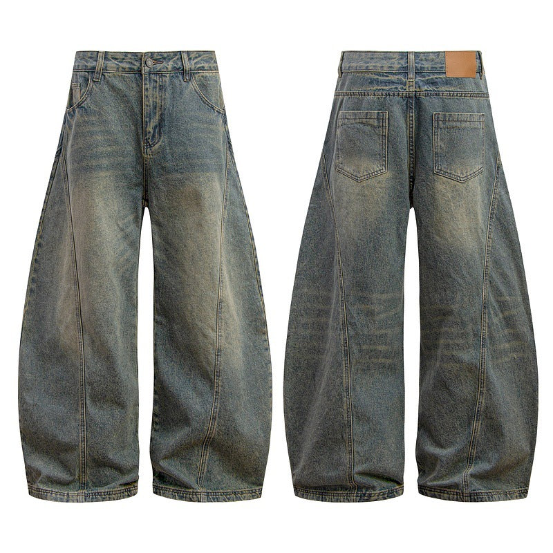 American-Style Vintage Washed & Distressed Bootcut Jeans – Unisex